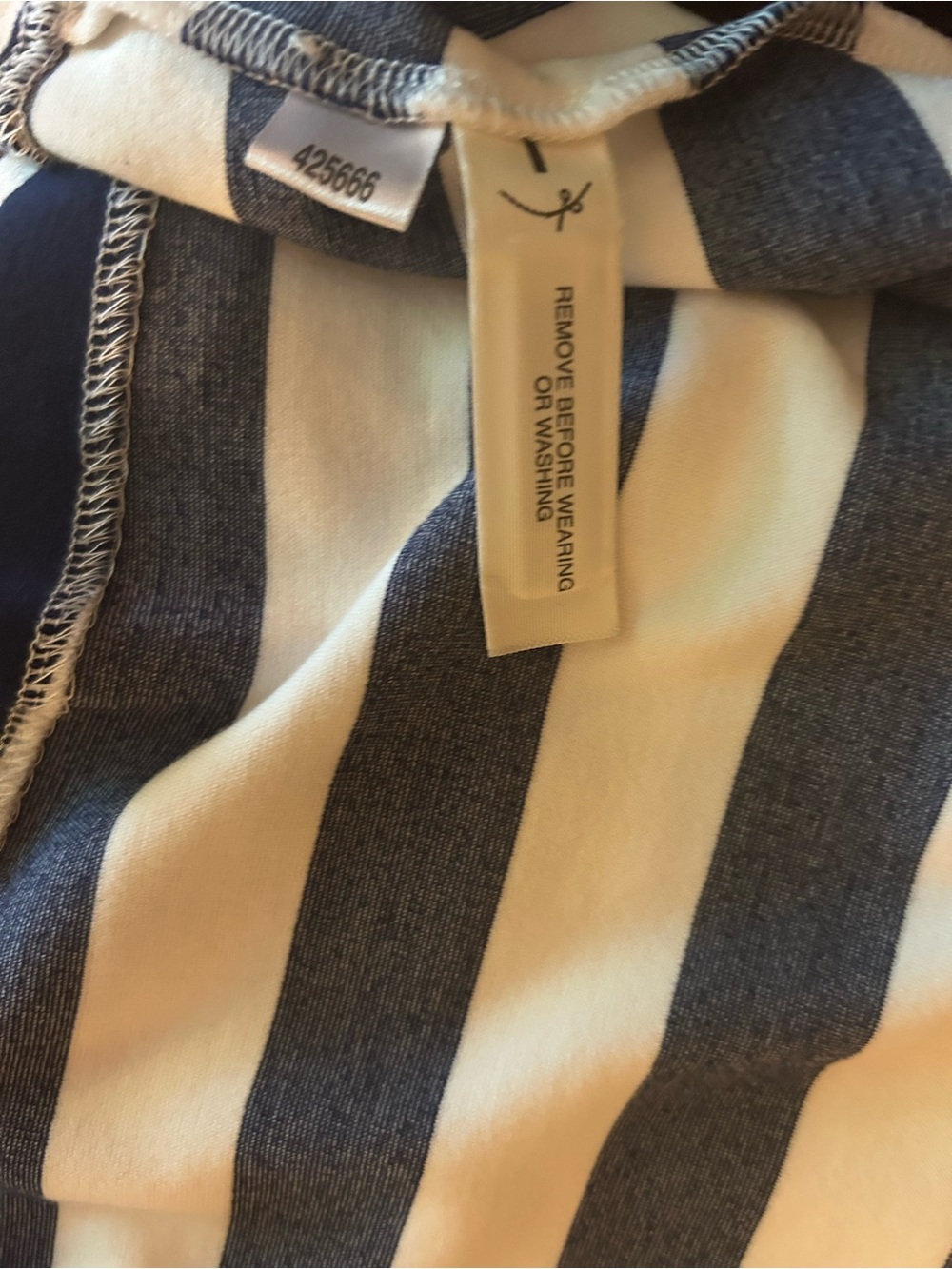 Ann Taylor Factory Navy and White Striped Sleeveless Midi Dress - Picture 7 of 7